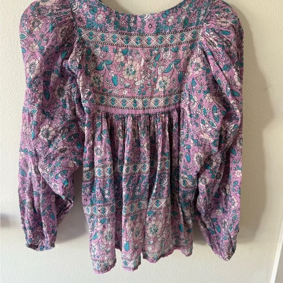 Boheme Lavender and Turquoise Patterned Blouse - Picture 5 of 5